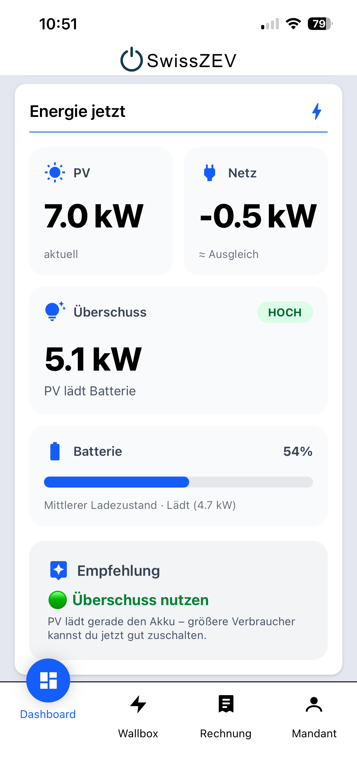 SwissZEV App Vorschau